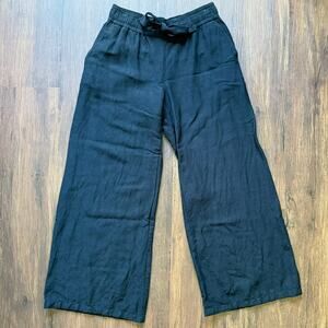 A New Day Black Linen Blend Wide Leg Pants – Women’s Small